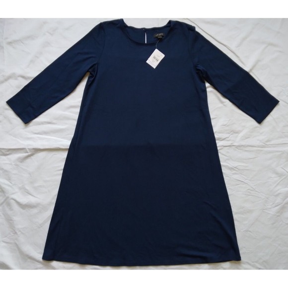 J. Jill Dresses & Skirts - J Jill Wearever 3/4 Sleeve A Line Dress Blue Travel Career Womens Size XS